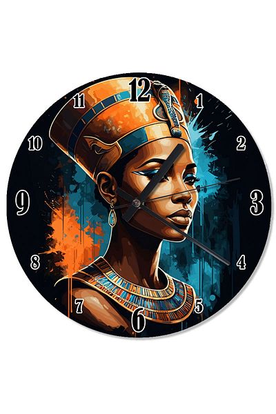 Tablomega Egyptian Queen Portrait Design Wall Clock