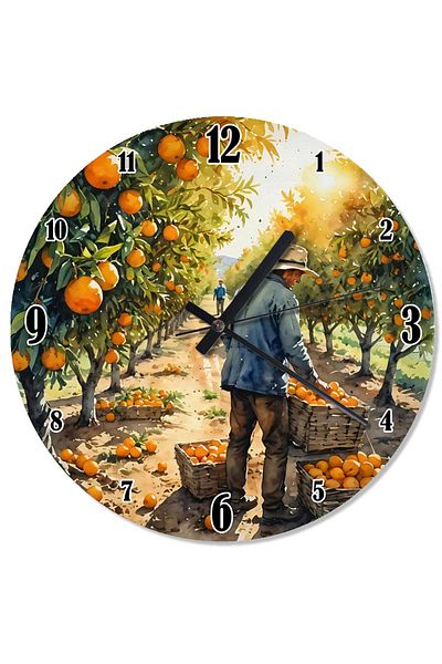 Tablomega Man in Orange Garden Analog Wall Clock