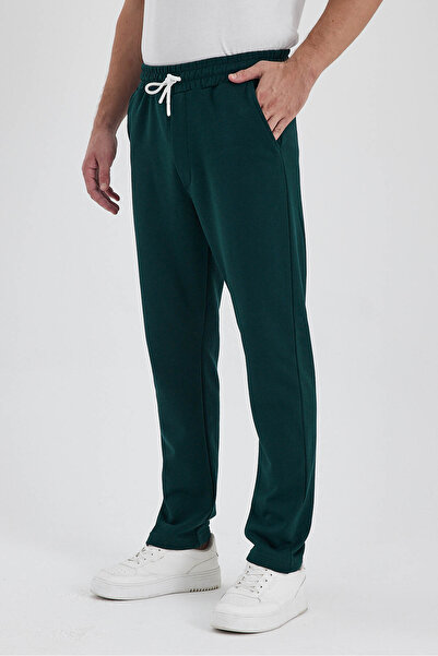 THE RULE Ανδρικό φαρδύ χειμωνιάτικο φούτερ με 3 νήματα με ράστερ χαλαρή εφαρμογή ίσιο πόδι σμαραγδί πράσινο φούτερ Rf0461