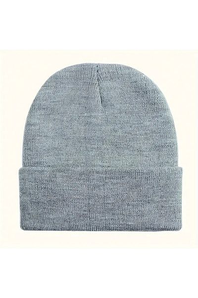 MinaCarin Unisex šedočerná základní zimní 2dílná čepice