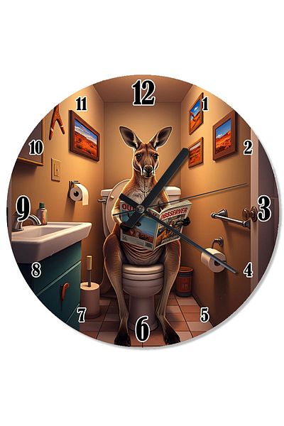 Tablomega Kangaroo's Toilet Enjoyment Retro Wall Clock