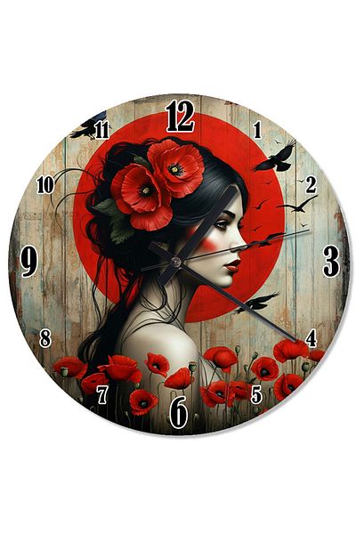 Tablomega Gelincik Woman's Elegance Flowing Wall Clock