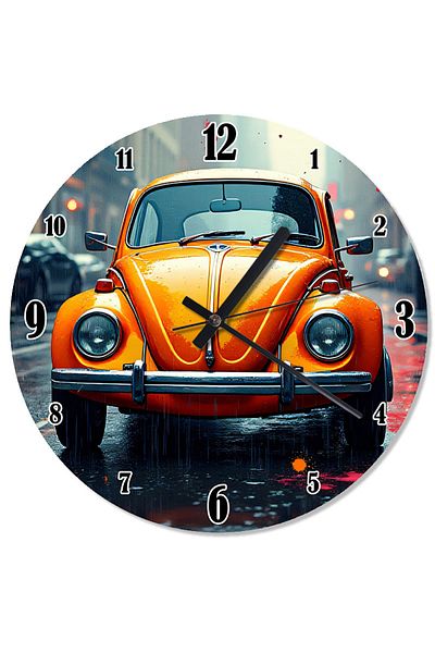 Tablomega Red Vosvos Carriage Analog Wall Clock