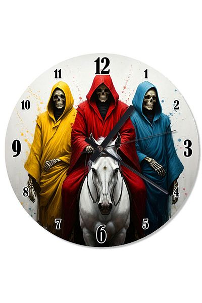 Tablomega Three Color Cavalry Decorative Wall Clock