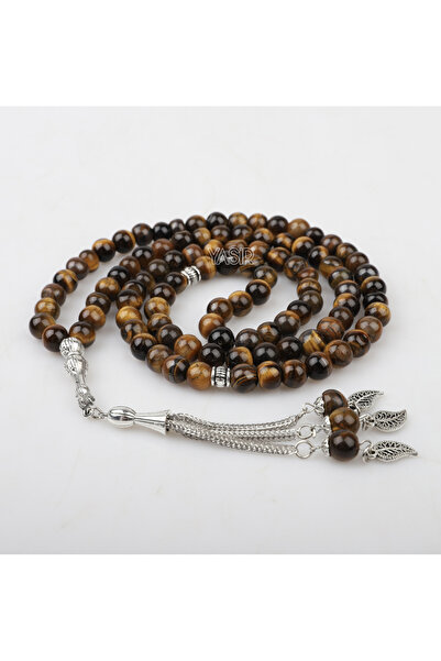 ihvan online حجر عين النمر الطبيعي 99 قطعة مسبحة