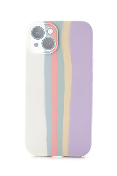 ZETT iphone 13 PRO Uyumlu Kılıf Gökkuşağı Rainbow Lansman Silikon-Leke Tutmay...