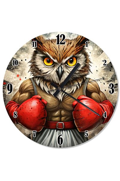 Tablomega Boxer Strong Owl Design Wall Clock