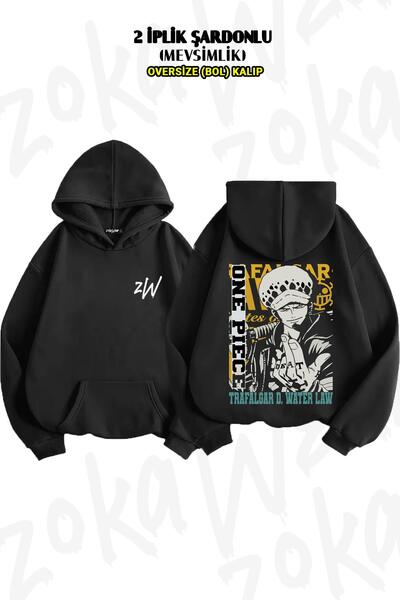 ZOKAWEAR One Piece Law Designed - Hanorac supradimensionat cu glugă cu imprim...