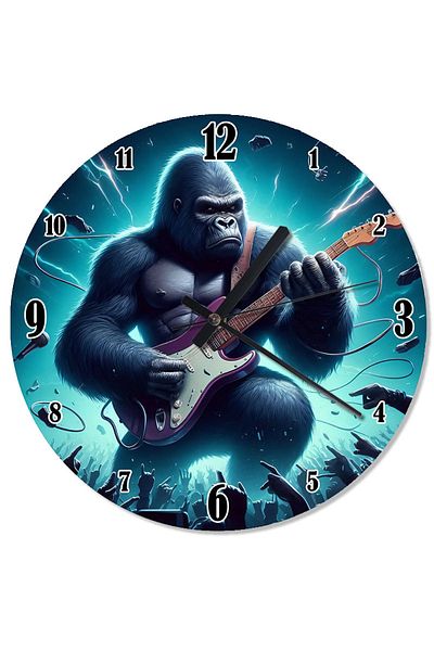 Tablomega Gorilla Playing Guitar Analog Wall Clock