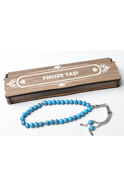 ihvan online Блакитна дерев'яна чотки з фіолетовим каменем