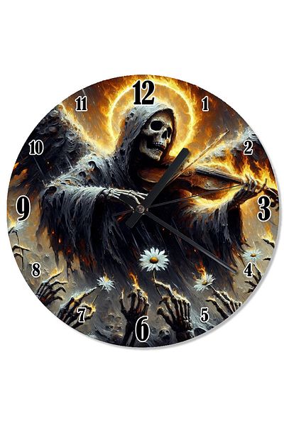 Tablomega Violin Playing Death Angel Flowing Wall Clock