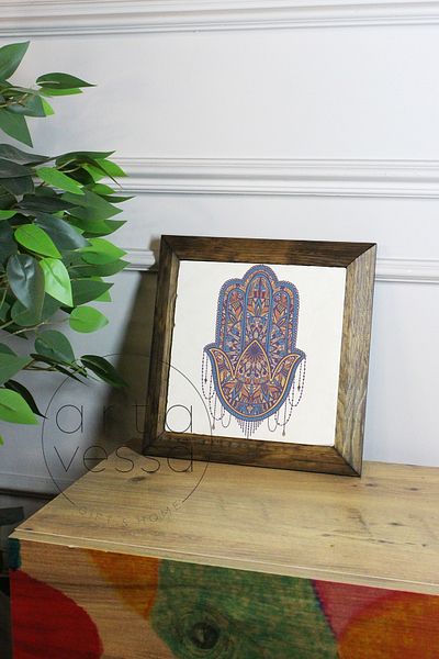 Artavessa Πέτρινο Πίνακας με Πλαίσιο Μασίφ Ξύλο 16 x 16 cm - Fatma Ana Eli 3