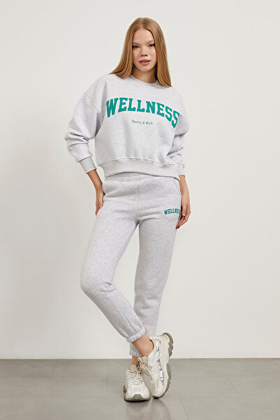 Arma Life Γυναικείο ελαστικό με τύπωμα γκρι φούτερ Jogger