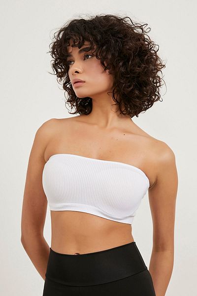 Arma Life Γυναικείο ελαστικό λευκό Crop Strapless Bustier
