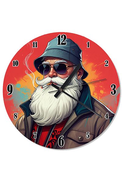 Tablomega Red Beard Analog Wall Clock with Hat