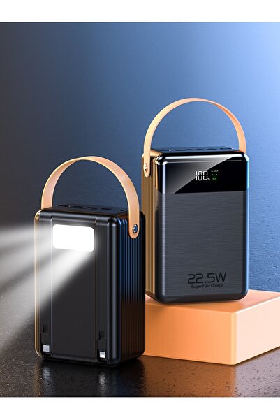 80.000 mah 22.5W 3xUSB Output Fast Charging Multi Wired Powerbank Camping Light Lantern Power Bank
