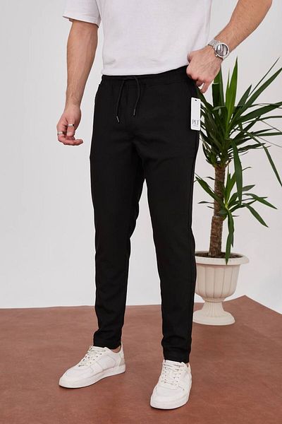 Zoom King Ανδρικό παντελόνι Jogger New Season, μαύρο, λεπτή εφαρμογή, χαλαρή εφαρμογή