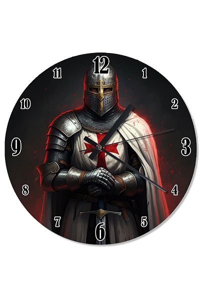 Tablomega Knight's Shield Power Design Wall Clock