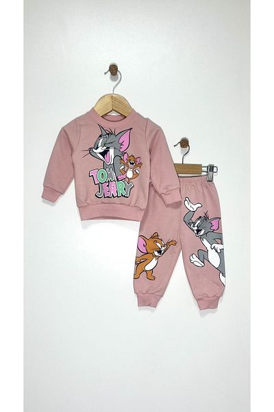 Kocaman Bebe Tom and Jerry Printed Girl's Suit