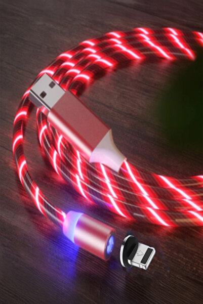 JUDAS Lightning Magnetic Akan Led Işıklı Şarj Kablosu -2mt