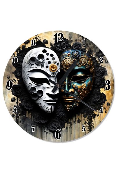 Tablomega Mask and Mystery World Design Wall Clock