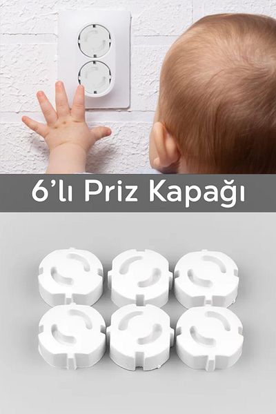 Meleni Baby 6 Pcs Baby Child Safety Socket Cover - Socket Protective Cover Socket Closer Safety Protection Cover