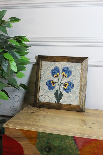 Artavessa Панел за картина с рамка от масивно дърво, камък, 26 x 26 см - Мраморно изкуство 1