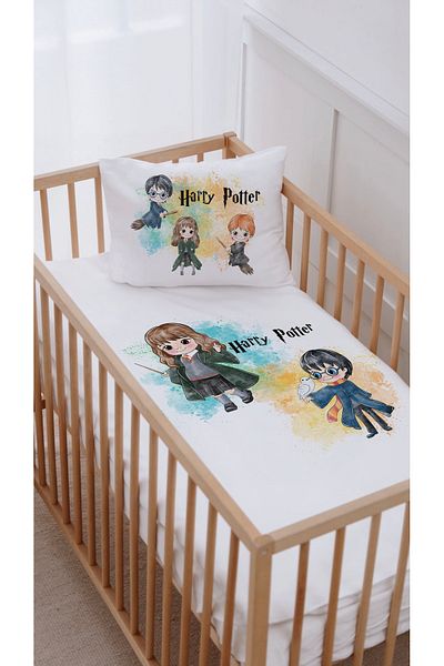 Lilabio 100% Cotton Park Bed Crib Duvet Cover Set (70X120) Harry and Hermione