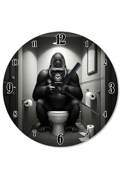 Tablomega Gorilla in the Toilet Decorative Wall Clock