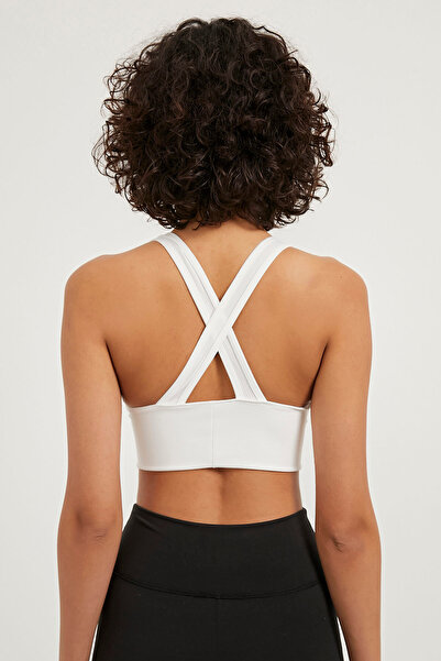 Arma Life Women's Sports Bra Deep Cut White Bustier