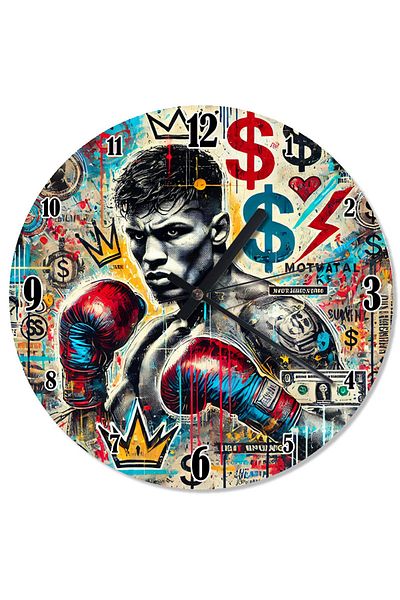 Tablomega Boxer Pop Art Printed Wall Clock
