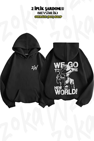 ZOKAWEAR Oversize One Piece "Going to the New World" Φούτερ με κουκούλα και σ...