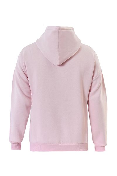 SOFTWAY Φούτερ Hysterigal Printed Unisex Oversize με κουκούλα Fleece - ΡΟΖ