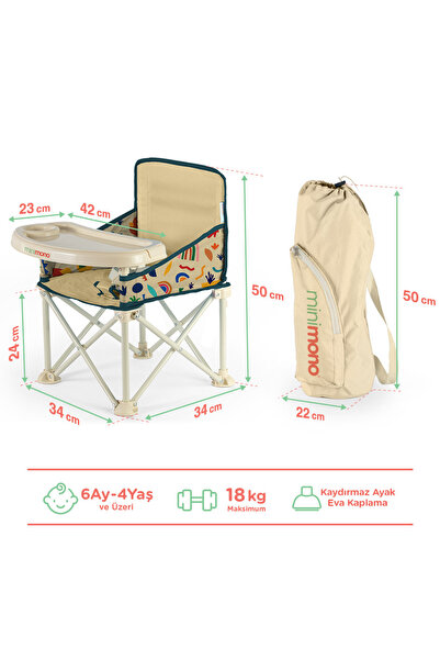 Minimono Plus 0-4 Yaş Portatif Katlanır Yükseltici Mama Sandalyesi Bebek Çocuk Kamp Sandalyesi