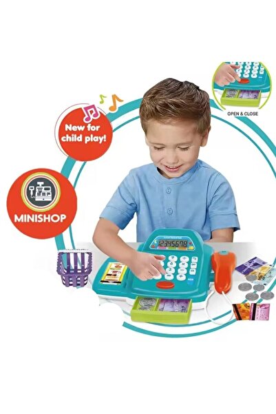 YILDIRIM OYUNCAK Sesli Işıklı Barkod Okuyuculu 20 cm Açılabilir Yazar Kasa - Tarayıcı Işıklı Sesli Yazar Kasa