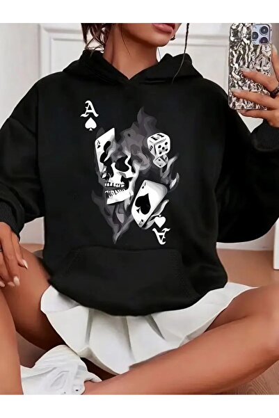 LAND MODA Hanorac unisex imprimat cu glugă