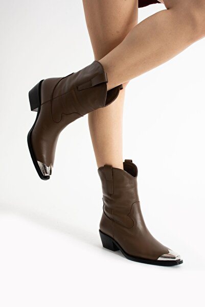 FOLLİNİ Kadın Hakiki Deri Bot Kahverengi