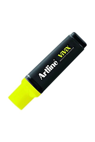 artline Vivix Highlighter Glossy Pen - Ink, Cut-Out Nib: 2.0-5.0mm, F.Yellow