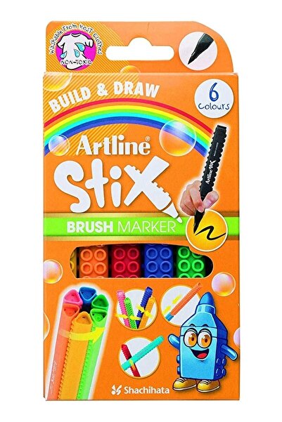 artline Set de 6 markere Stix cu vârf tip pensulă