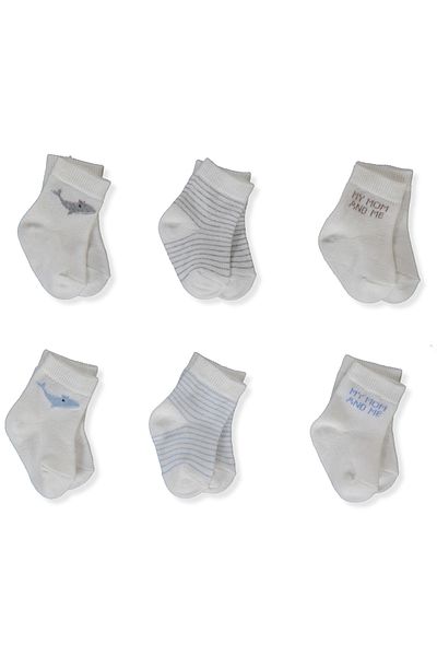 Bebetto Socket Socks Set of 3 - Whale S 675 0-6 Months