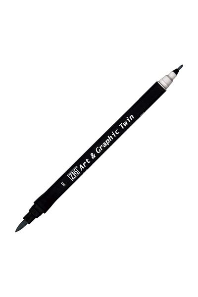 Zig Art & Graphic Twin Marker Drawing Pen 81 Silver Gray