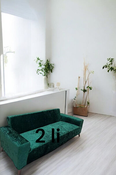 MADAME BELLA 2-Piece Shiny Velvet Dress up Seat Cover (Zimrute Green)