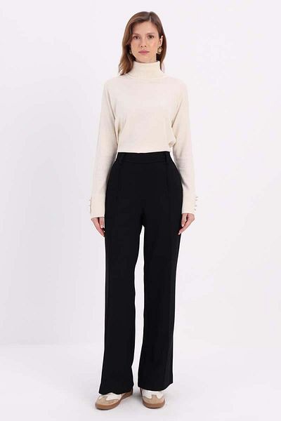 ALLDAY Pantaloni largi cu nervuri negre