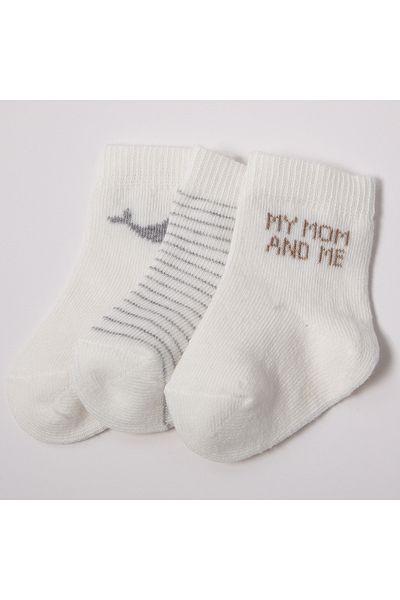 Bebetto Socket Socks Set of 3 - Whale S 675 0-6 Months