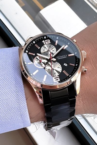 Homies Men's Black Wrist Watch - Gift Bracelet with Special Box, Steel Band Hme2064C3