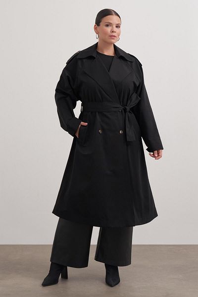 MYLİNE Long Trench Coat with Belt