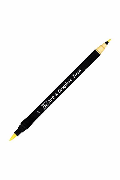 Zig Art & Graphic Twin Marker Drawing Pen 13 Pastel Yellow