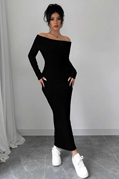 CNG MODA Κομψό μακρύ φόρεμα για πάρτι με λαιμόκοψη Madonna