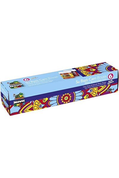 Nova Color Cam Boyası 6 Renk Su Bazlı Karışık Nc-1996