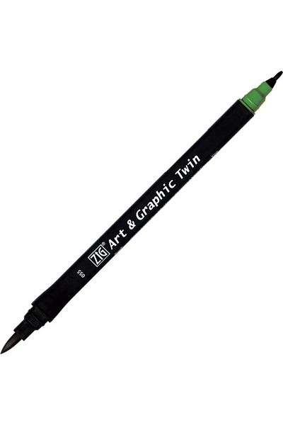 Zig Art & Graphic Twin Marker Drawing Pen 55 Green Earth